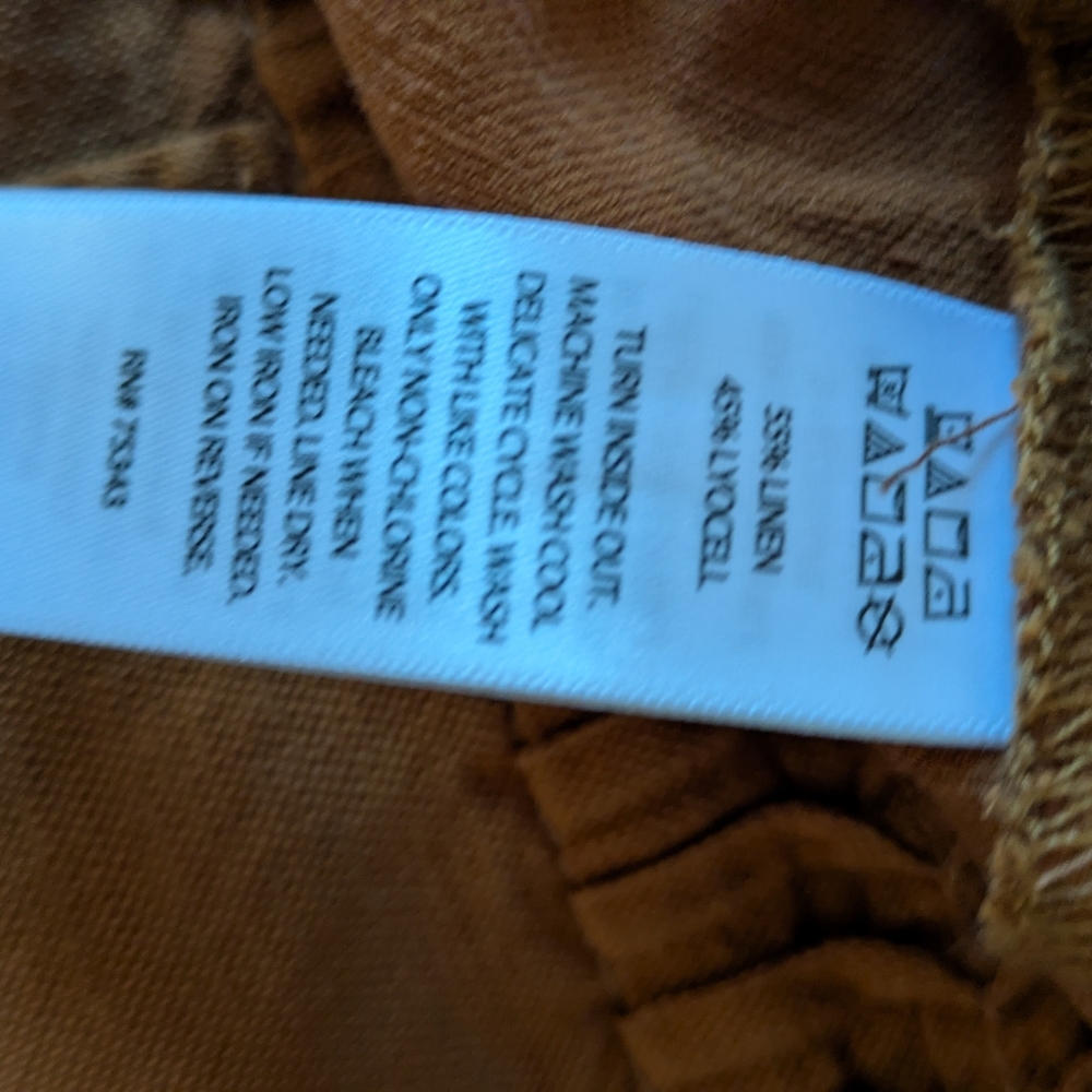 Joie L wide leg linen pant stretch waist patch front back pockets - Picture 5 of 5